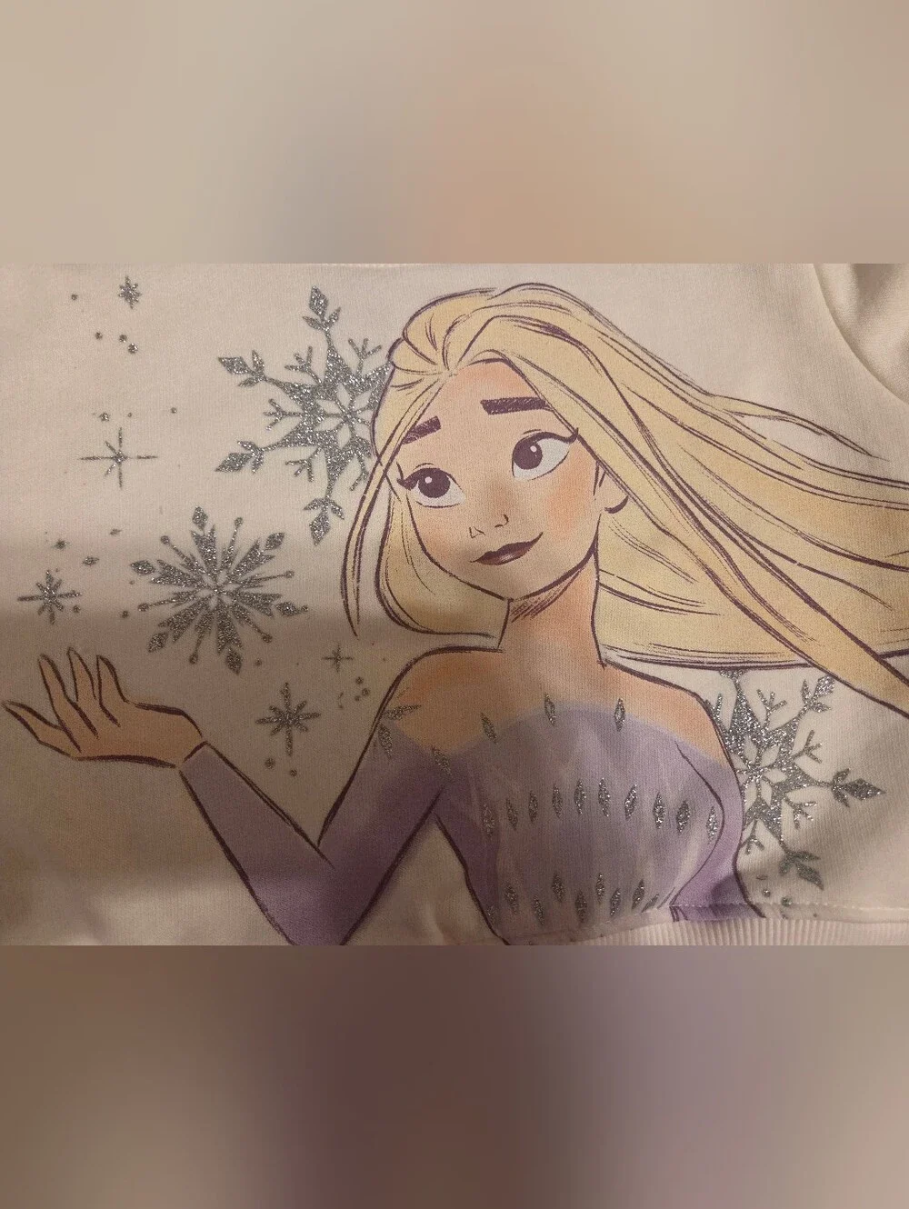 Bundle Bluey and Frozen Elsa Purple and Cream Girls' Character Sweatshirts